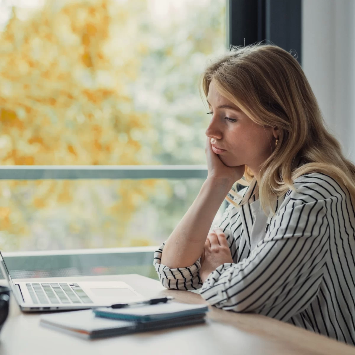 Woman feeling tired with grief