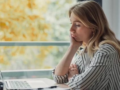 Woman feeling tired with grief